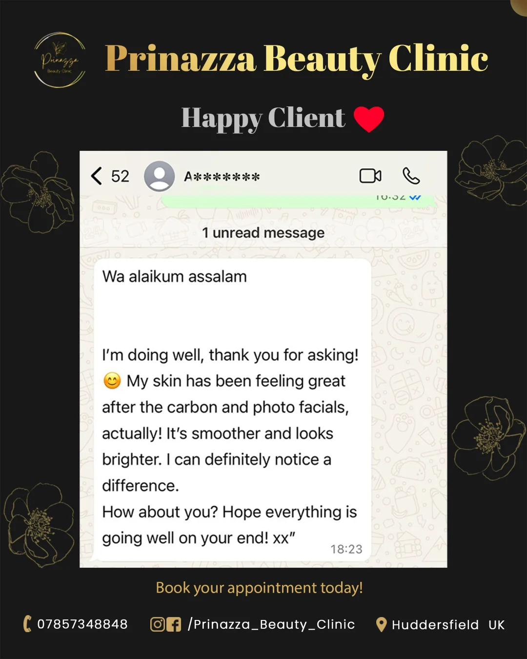 Glowing reviews, glowing skin! ✨ Another happy client loving the results of our Carbon & Photo